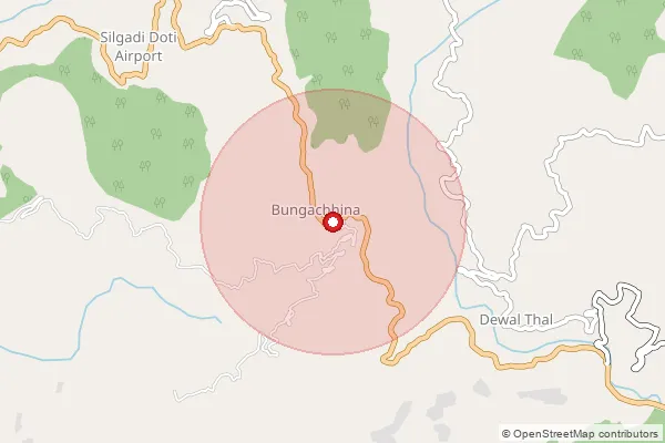 Map showing approximate area covered by Pincode 262542 — Urai Bo, Pithoragarh