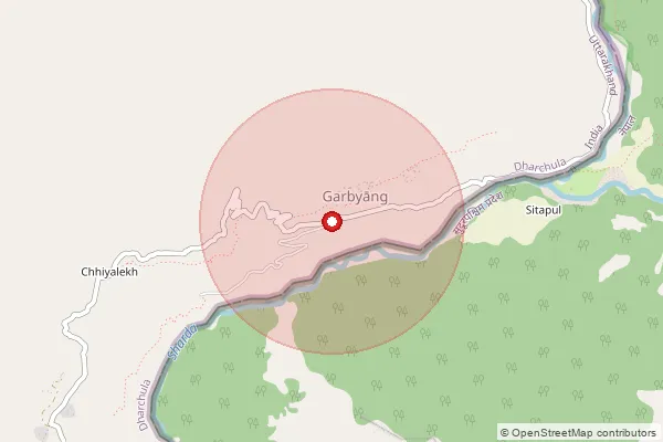 Map showing approximate area covered by Pincode 262546 — Garbyang So, Pithoragarh
