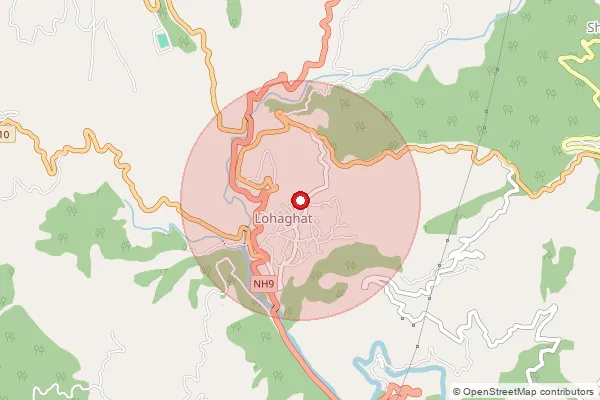 Map showing approximate area covered by Pincode 262561 — Sango Bo, Champawat