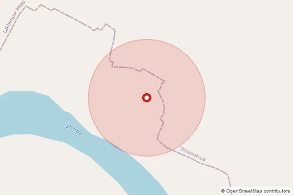 Map showing approximate area covered by Pincode 262722 — Ludhauni B.O, Kheri