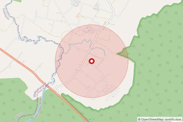 Map showing approximate area covered by Pincode 262803 — Mailani So, Kheri