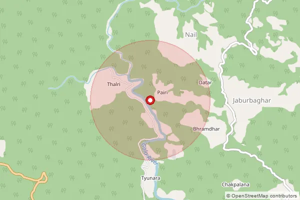 Map showing approximate area covered by Pincode 263132 — Mehragaon Bo, Nainital