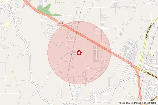 Map showing approximate area covered by Pincode 263148 — Bagwara Bo, Udam Singh Nagar