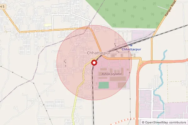 Map showing approximate area covered by Pincode 263153 — Bhurarani Bo, Udam Singh Nagar