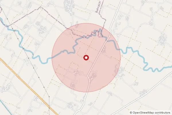 Map showing approximate area covered by Pincode 271122 — Bhairampur Bo, Gonda