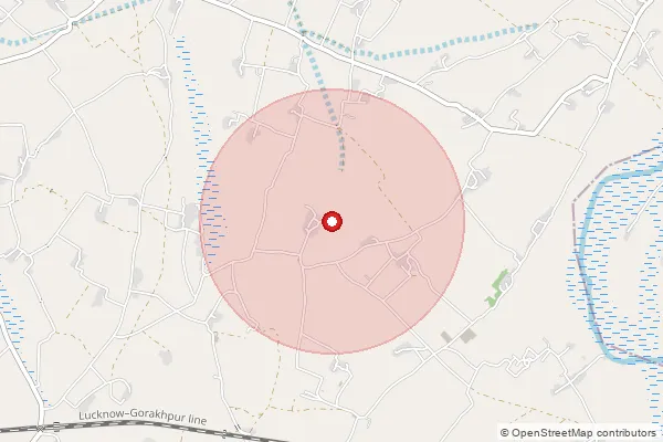 Map showing approximate area covered by Pincode 271125 — Durgodwa Bo, Gonda