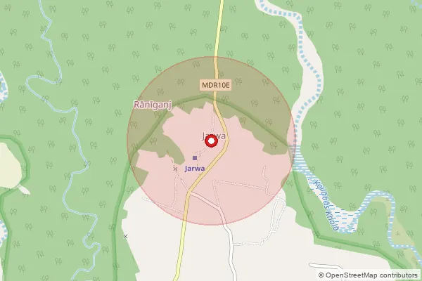 Map showing approximate area covered by Pincode 271203 — Ganeshpur Bo, Balrampur
