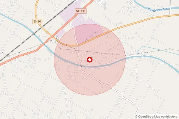 Map showing approximate area covered by Pincode 271207 — Bardaulia Bo, Balrampur