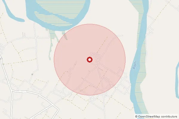 Map showing approximate area covered by Pincode 271209 — Janki Nagar Bo, Gonda