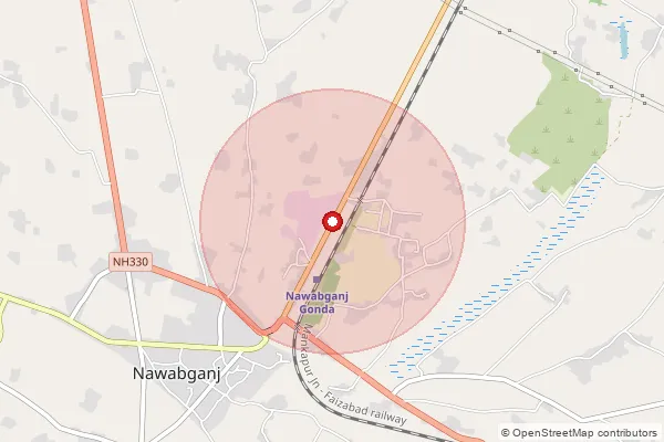 Map showing approximate area covered by Pincode 271304 — Nawabganj S F So, Gonda