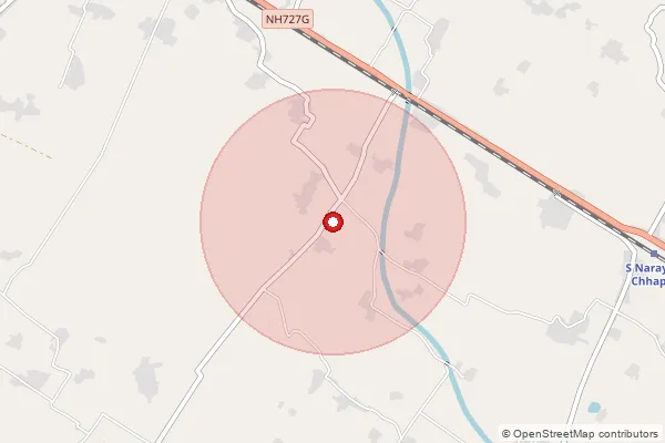 Map showing approximate area covered by Pincode 271305 — Ailanpur Grant Bo, Gonda
