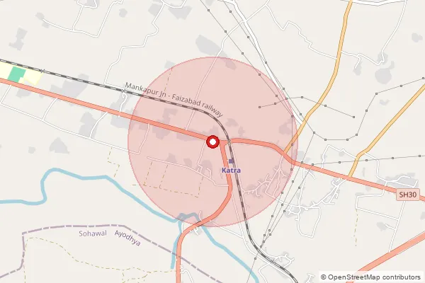 Map showing approximate area covered by Pincode 271319 — Pure Shivdayal Ganj So, Gonda
