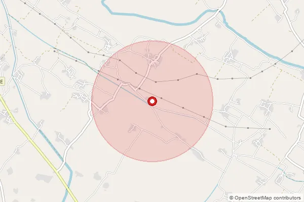 Map showing approximate area covered by Pincode 271502 — Malauna Bo, Gonda