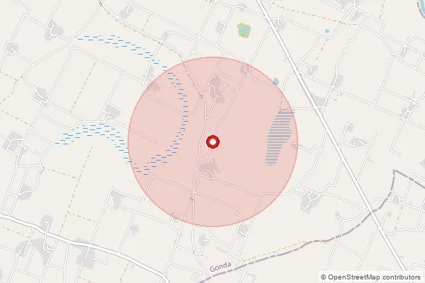 Map showing approximate area covered by Pincode 271603 — Debari Kalan Bo, Gonda