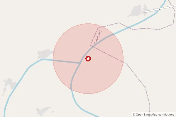 Map showing approximate area covered by Pincode 271830 — Baibahi Bo, Bahraich