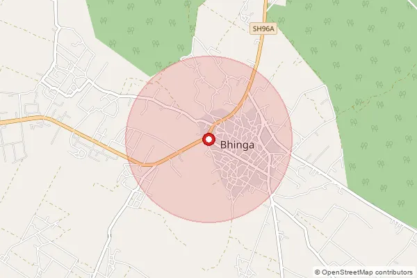 Map showing approximate area covered by Pincode 271831 — Ekgharwa Bo, Shravasti