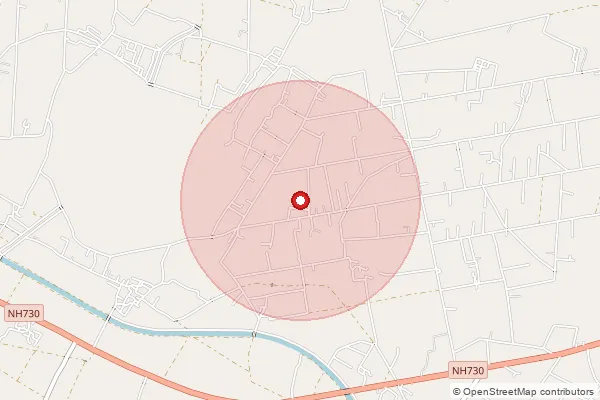 Map showing approximate area covered by Pincode 271845 — Balapur Bo, Shravasti