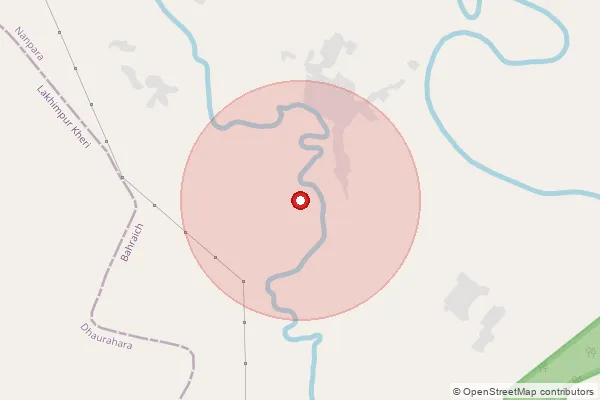 Map showing approximate area covered by Pincode 271855 — Dharampur Bo, Bahraich