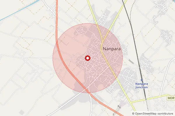 Map showing approximate area covered by Pincode 271865 — Amwa Pokhar Bo, Bahraich