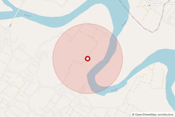 Map showing approximate area covered by Pincode 271870 — Hariharpur Bo, Bahraich