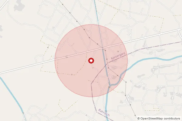 Map showing approximate area covered by Pincode 271872 — Bhaggarwa Bo, Bahraich