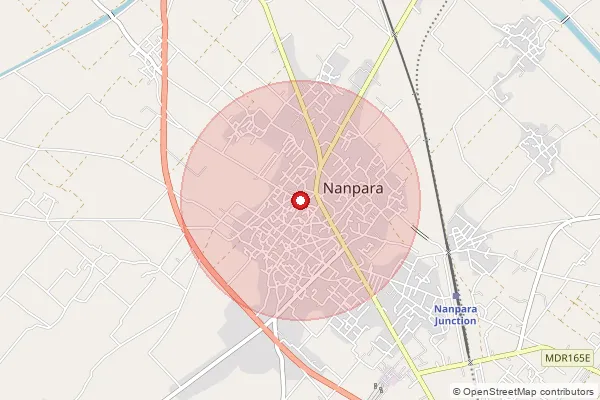 Map showing approximate area covered by Pincode 271875 — Raipur Bo, Bahraich