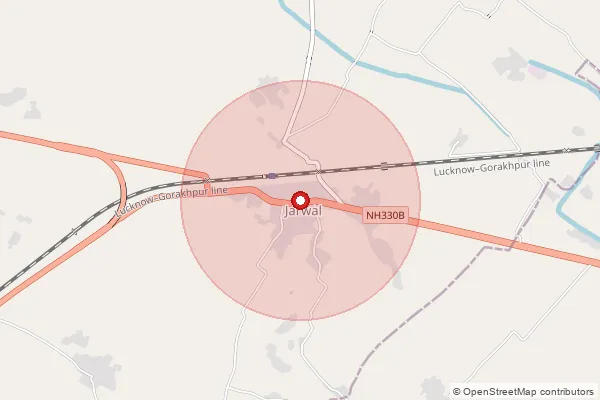 Map showing approximate area covered by Pincode 271901 — Bhartha Bo, Bahraich