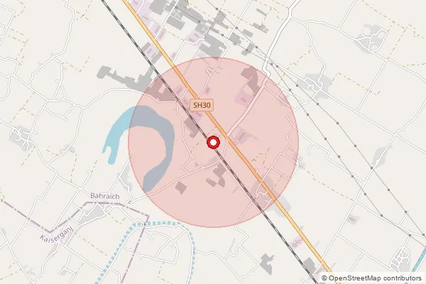 Map showing approximate area covered by Pincode 271903 — Goraihia Bo, Bahraich