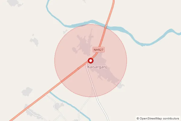 Map showing approximate area covered by Pincode 271904 — Badhauli Bo, Bahraich