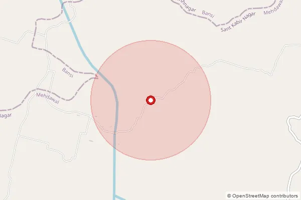 Map showing approximate area covered by Pincode 272154 — Banauli Bo, Sant Kabeer Nagar
