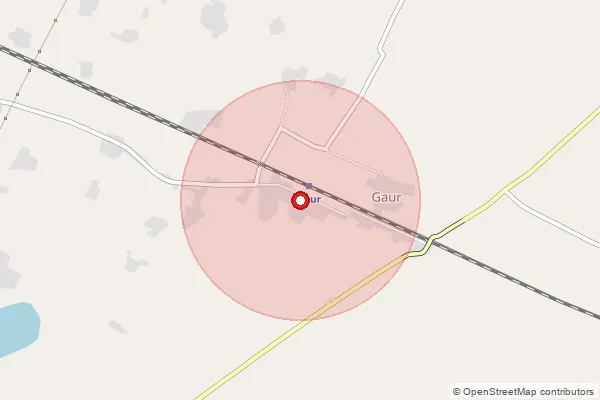 Map showing approximate area covered by Pincode 272163 — Ainpur Bo, Basti