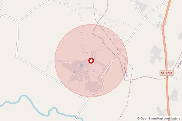Map showing approximate area covered by Pincode 272164 — Tumpar Bo, Sant Kabeer Nagar