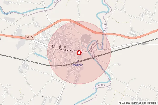 Map showing approximate area covered by Pincode 272173 — Asharfa Bad Bo, Sant Kabeer Nagar