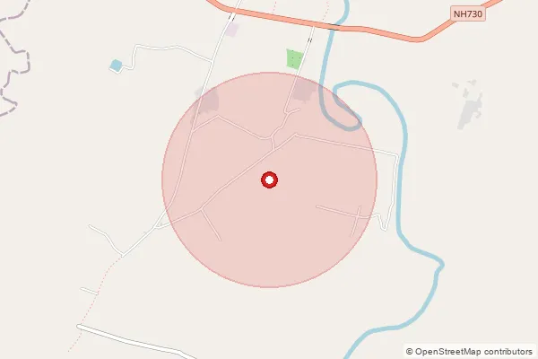 Map showing approximate area covered by Pincode 272201 — Audahi Kalan Bo, Siddharth Nagar