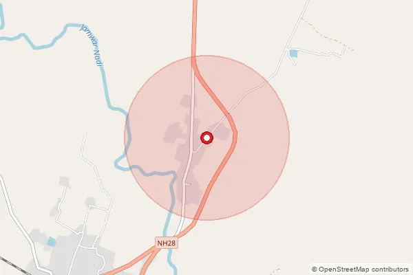 Map showing approximate area covered by Pincode 272203 — Birdpur No13 Bo, Siddharth Nagar
