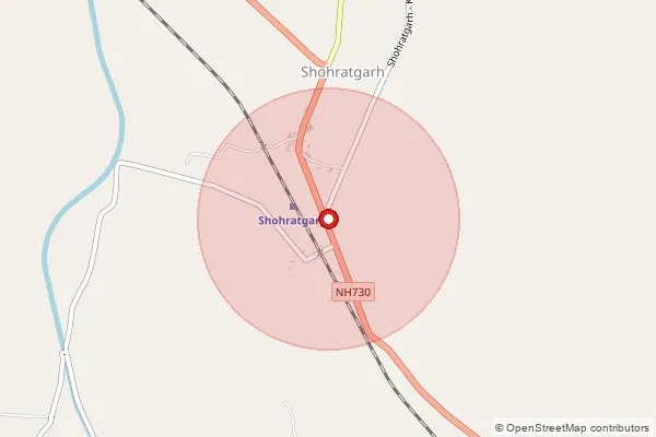 Map showing approximate area covered by Pincode 272205 — Antari Bazar Bo, Siddharth Nagar