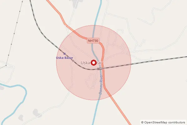 Map showing approximate area covered by Pincode 272208 — Tandia Bazar Bo, Siddharth Nagar