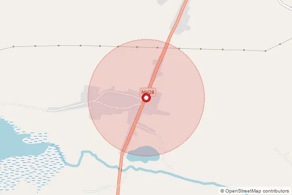 Map showing approximate area covered by Pincode 272302 — Lakhanahat Bo, Basti