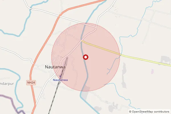 Map showing approximate area covered by Pincode 273161 — Mahdewa Bo, Maharajganj