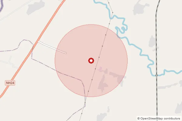 Map showing approximate area covered by Pincode 273164 — Adda Bazar Bo, Maharajganj