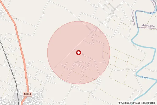 Map showing approximate area covered by Pincode 273165 — Domara Bo, Maharajganj