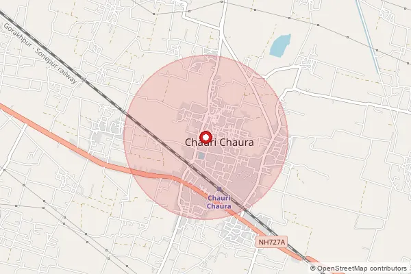 Map showing approximate area covered by Pincode 273201 — Bishwanathpur Bo, Gorakhpur