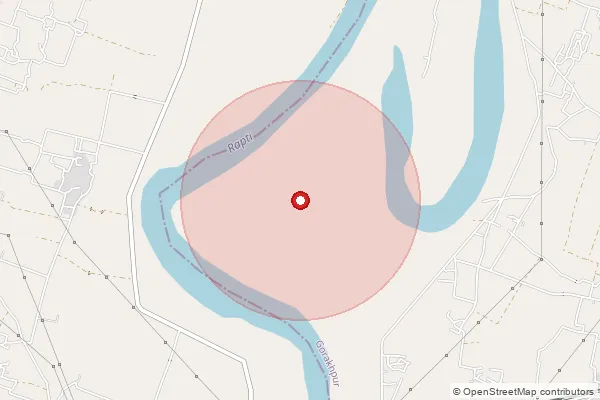 Map showing approximate area covered by Pincode 273209 — Dhuriapar Bo, Gorakhpur