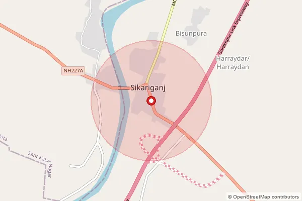 Map showing approximate area covered by Pincode 273213 — Patakhuli Bo, Gorakhpur