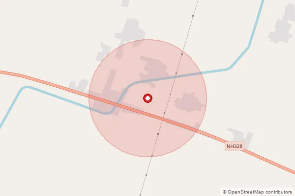 Map showing approximate area covered by Pincode 273301 — Harpurtiwari Bo, Maharajganj