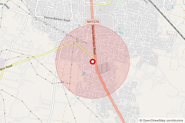 Map showing approximate area covered by Pincode 274001 — Deoria Ho, Deoria