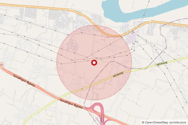 Map showing approximate area covered by Pincode 274401 — Pipra Kanak Bo, Kushi Nagar