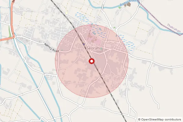 Map showing approximate area covered by Pincode 274406 — Piparaghat Bo, Kushi Nagar