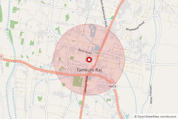 Map showing approximate area covered by Pincode 274407 — Bagahi Bo, Kushi Nagar