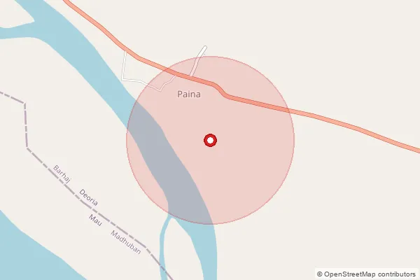 Map showing approximate area covered by Pincode 274604 — Dhaula Pandit Bo, Deoria